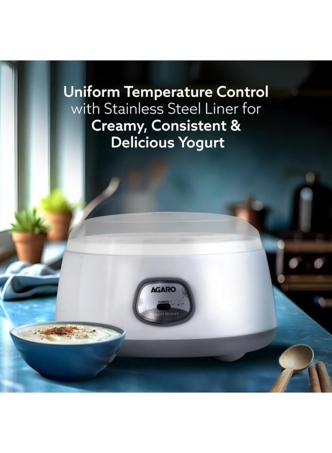 AGARO Classic Portable Yogurt Maker, 1.2L Capacity, Electric, Automatic, Medium (33603) - Image 2